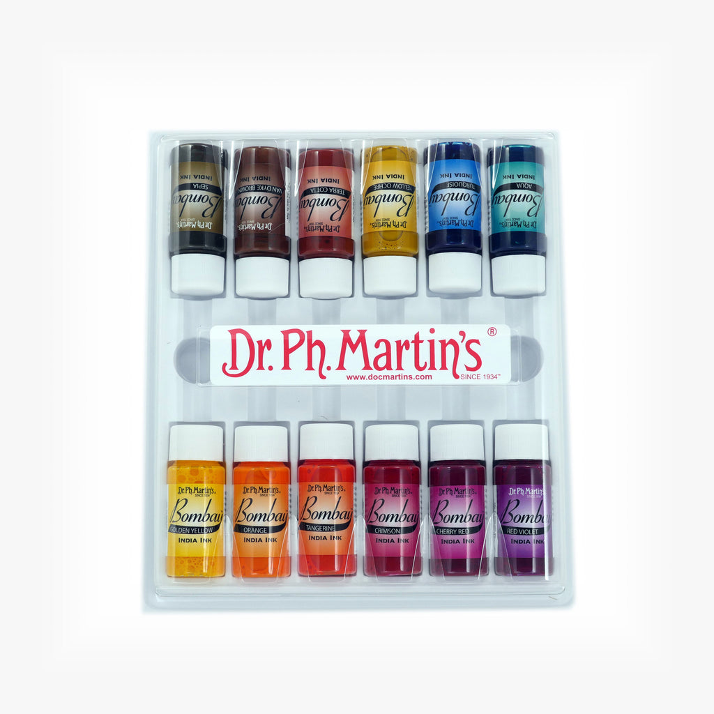 Dr. Ph. Martin's Bombay India Ink, 0.5 oz, Set of 12 (Set 2)