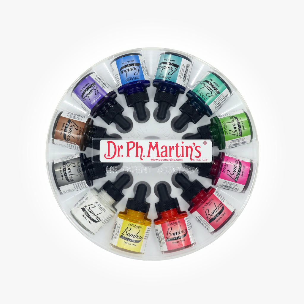 Dr. Ph. Martin's Bombay India Ink, 1.0 oz, Set of 12 (Set 1)