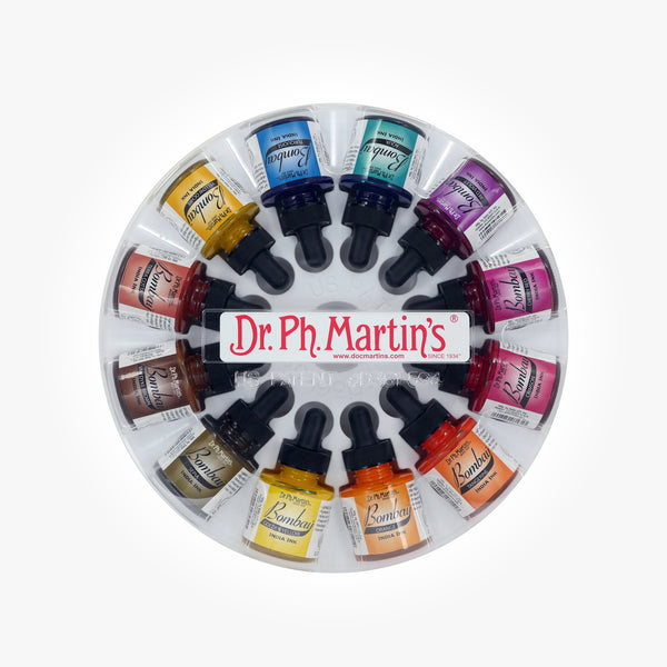 (未使用･未開封品)　Dr. Ph. Martin&#39;s Bombay India Ink 0.5 oz Set of 12 (Set 2) tu1jdyt Dr. Ph. Martin's Bombay India Ink Bottles, 0.5 oz, Set of 12
