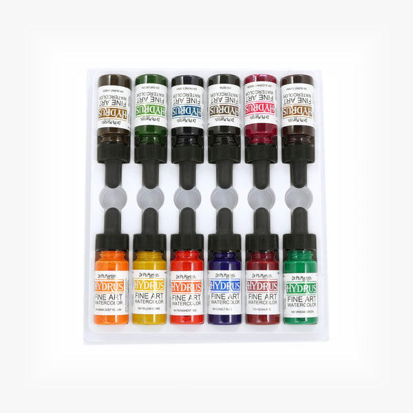(未使用･未開封品)　Dr. Ph. Martin&#39;s Hydrus Fine Art Watercolor 1.0 oz Set of 12 (Set 1) tu1jdyt Hydrus Fine Art Watercolor, 1.0 oz, Cobalt Blue (16H) – Dr