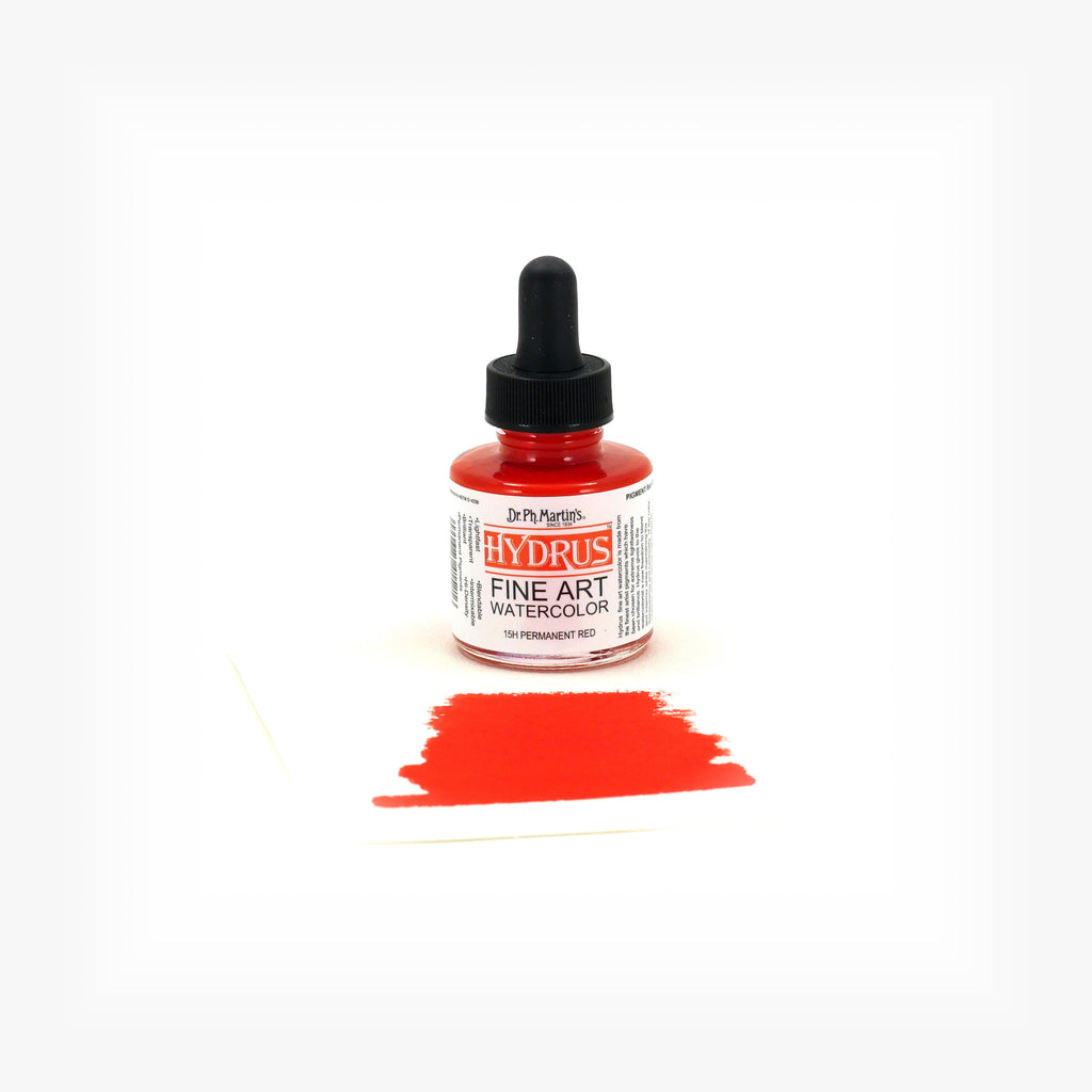 Dr. Ph. Martin's Hydrus Fine Art Watercolor, 1.0 oz, Permanent Red (15H)