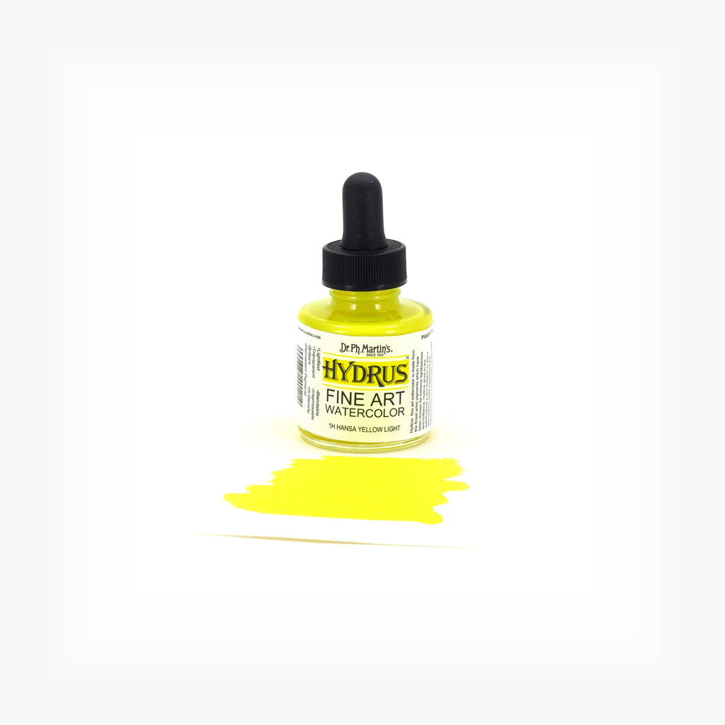 Dr. Ph. Martin's Hydrus Fine Art Watercolor, 1.0 oz, Hansa Yellow Light (1H)