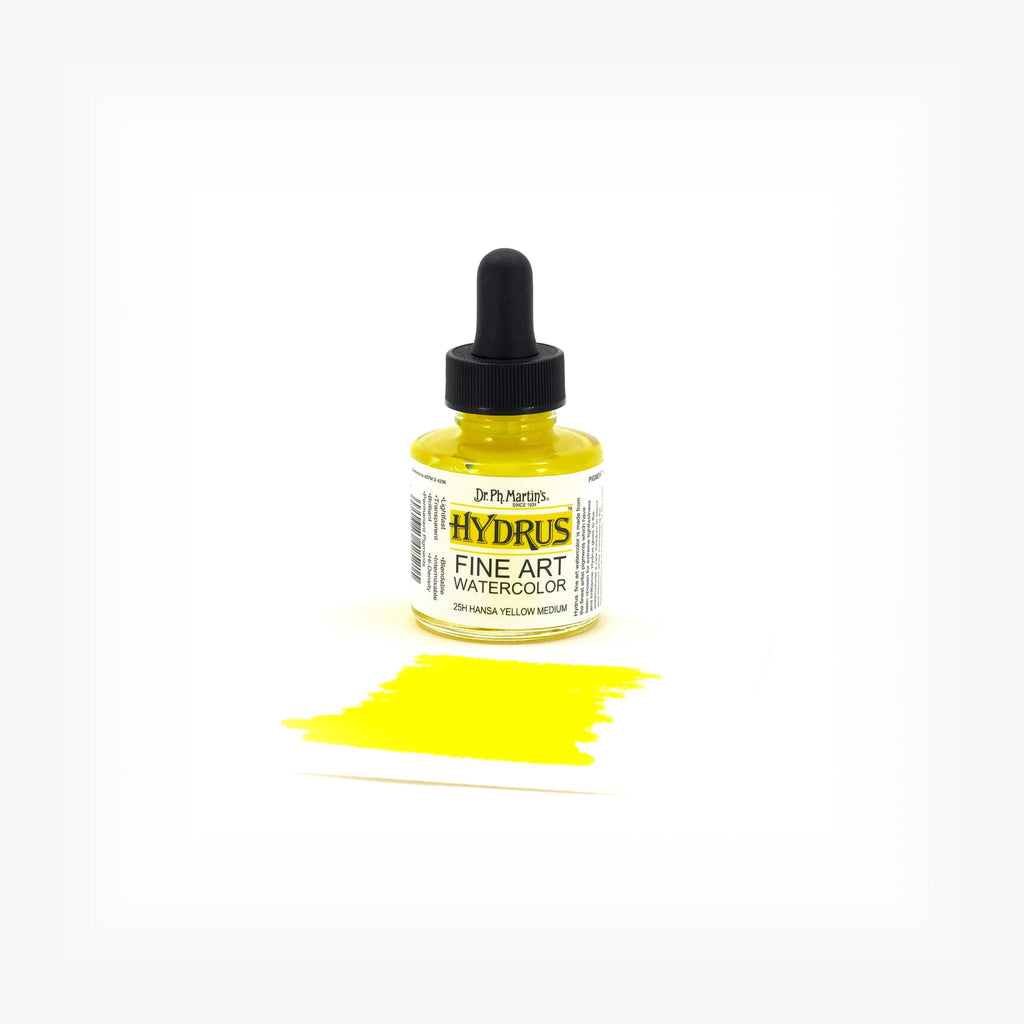 Dr. Ph. Martin's Hydrus Fine Art Watercolor, 1.0 oz, Hansa Yellow Medium (25H)