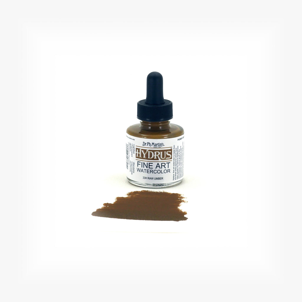 Dr. Ph. Martin's Hydrus Fine Art Watercolor, 1.0 oz, Raw Umber (33H)