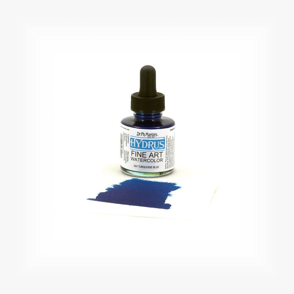 Dr. Ph. Martin's Hydrus Fine Art Watercolor, 1.0 oz, Turquoise Blue (34H)