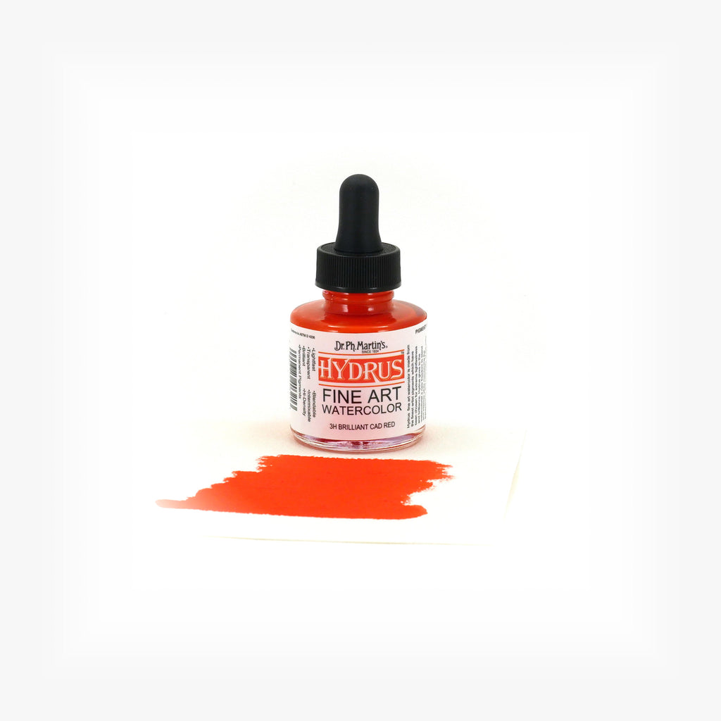 Dr. Ph. Martin's Hydrus Fine Art Watercolor, 1.0 oz, Brilliant Cad Red (3H)