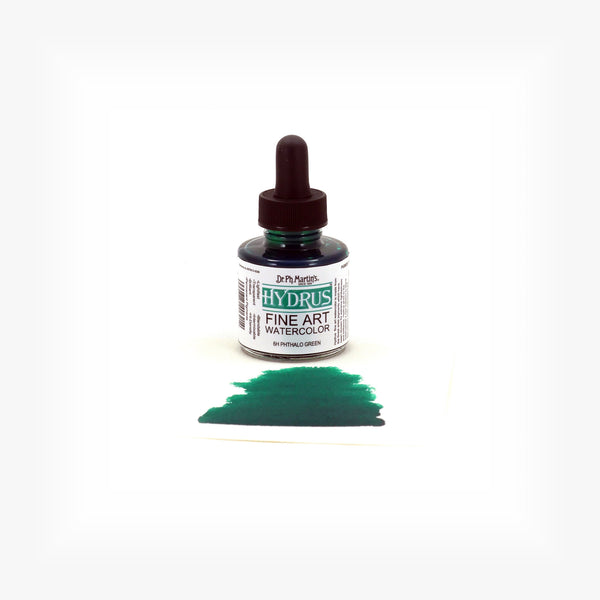 (未使用･未開封品)　Dr. Ph. Martin's Hydrus Fine Art Watercolor 1.0 oz Phthalo Green (6H) 7z28pnb Hydrus Fine Art Watercolor, 1.0 oz, Phthalo Green (6H) – Dr. Ph