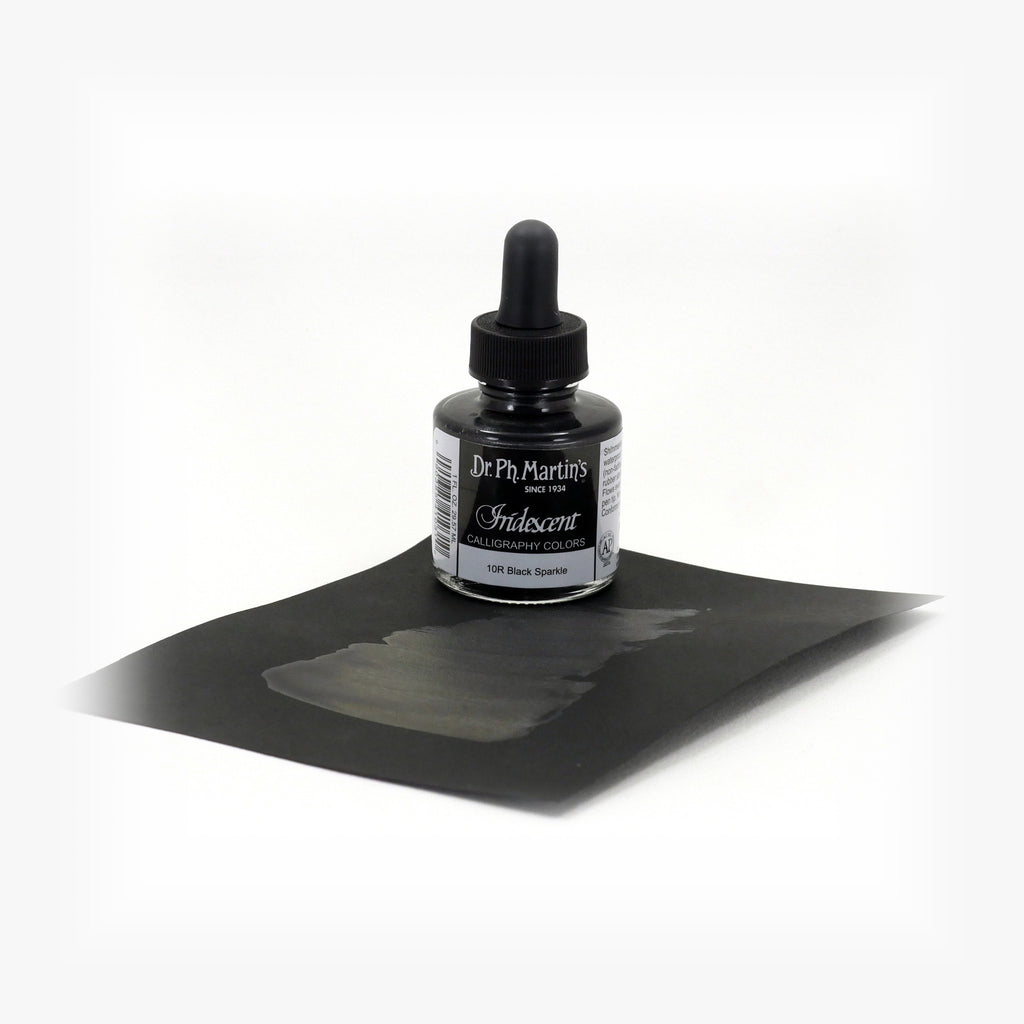 Dr. Ph. Martin's Iridescent Calligraphy Color, 1.0 oz, Iridescent Black Sparkle (10R)