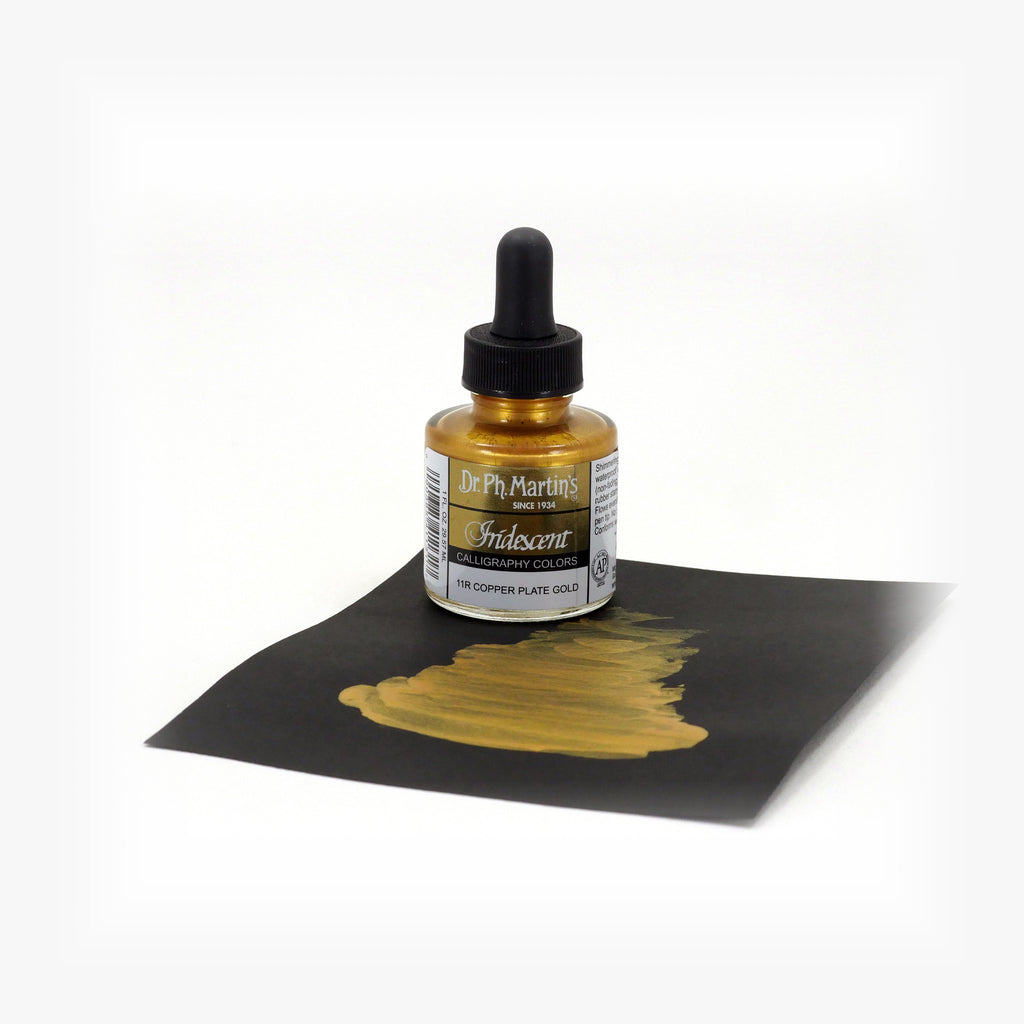 Dr. Ph. Martin's Iridescent Calligraphy Color, 1.0 oz, Copper Plate Gold (11R)