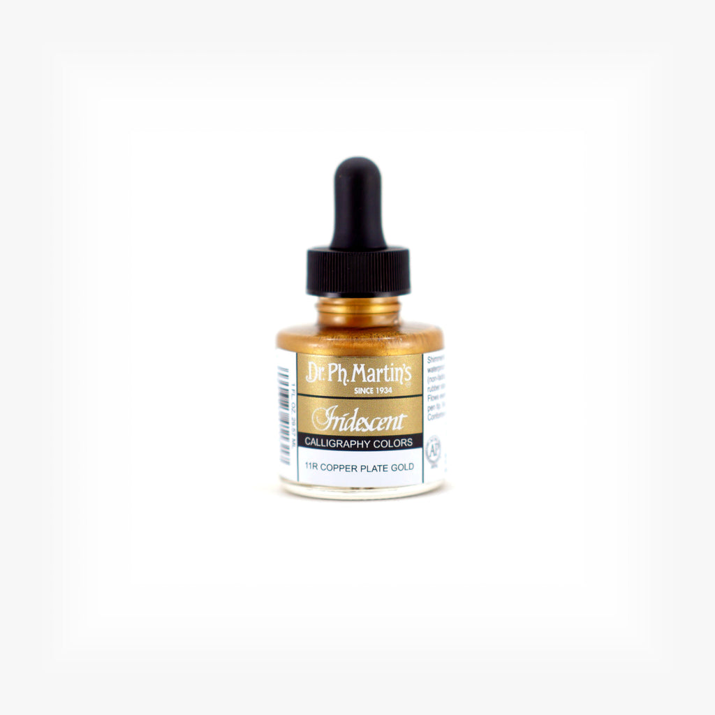 Dr. Ph. Martin's Iridescent Calligraphy Color, 1.0 oz, Copper Plate Gold (11R)