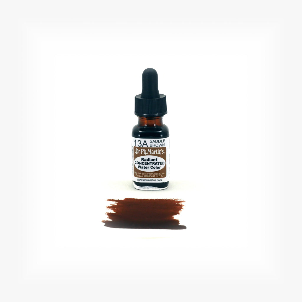 Dr. Ph. Martin's Radiant Concentrated Water Color, 0.5 oz, Saddle Brown (13A)