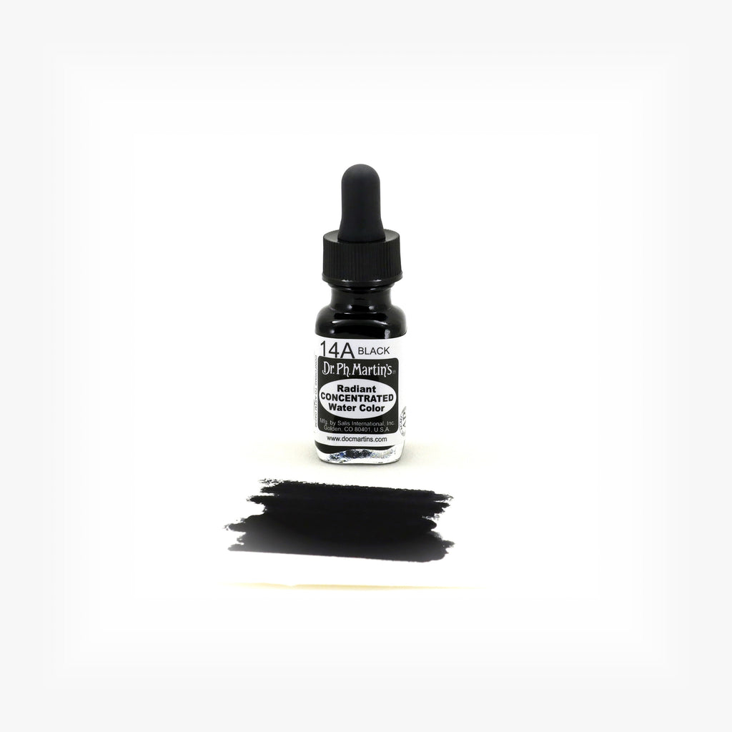 Dr. Ph. Martin's Radiant Concentrated Water Color, 0.5 oz, Black (14A)