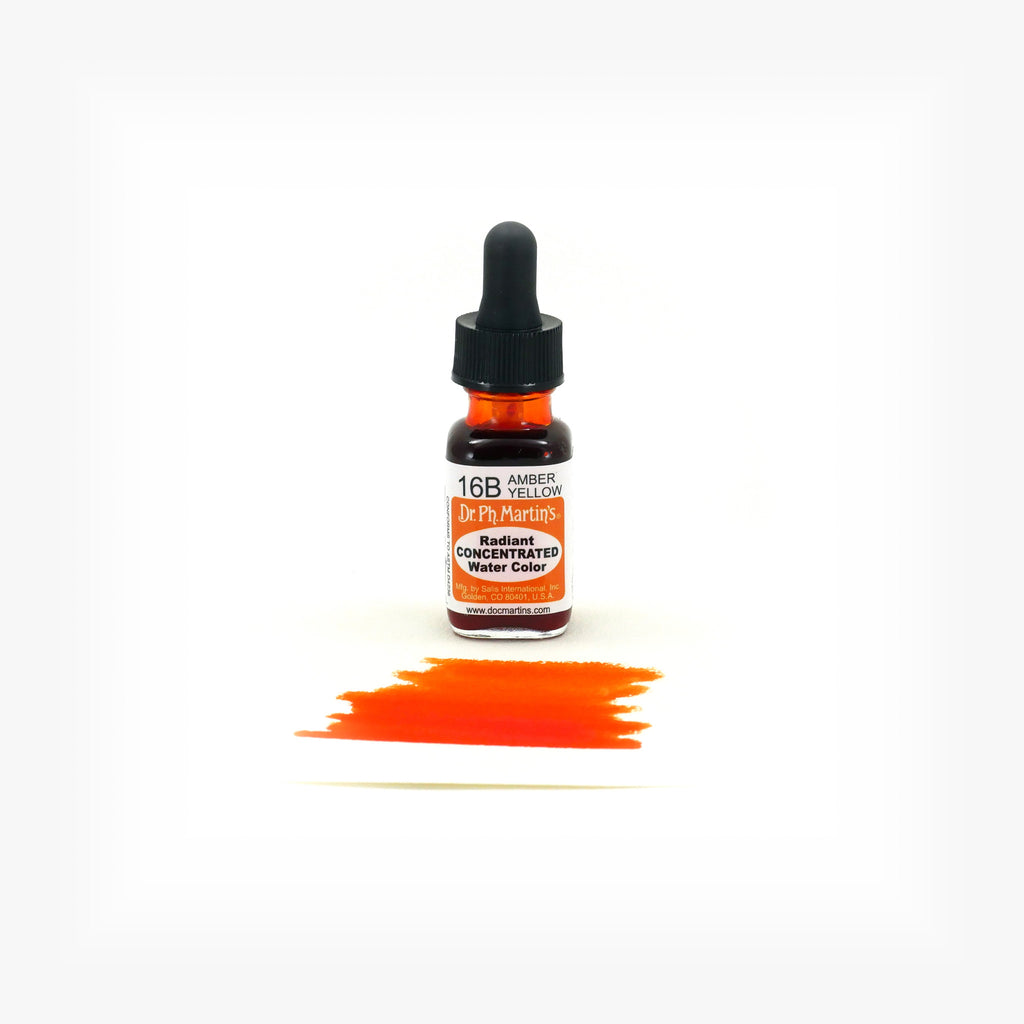 Dr. Ph. Martin's Radiant Concentrated Water Color, 0.5 oz, Amber Yellow (16B)