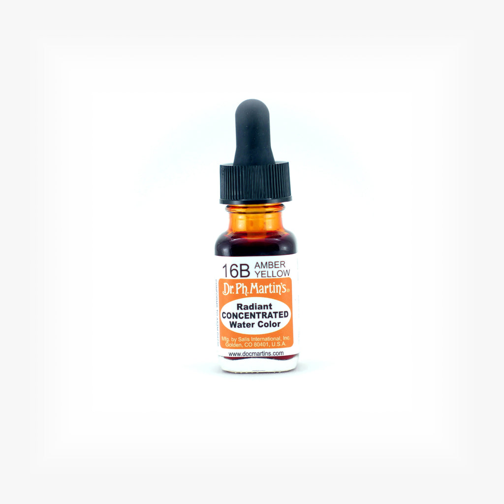 Dr. Ph. Martin's Radiant Concentrated Water Color, 0.5 oz, Amber Yellow (16B)