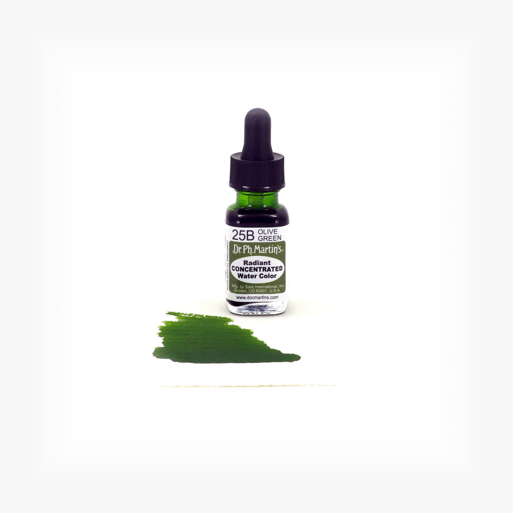 Dr. Ph. Martin's Radiant Concentrated Water Color, 0.5 oz, Olive Green (25B)