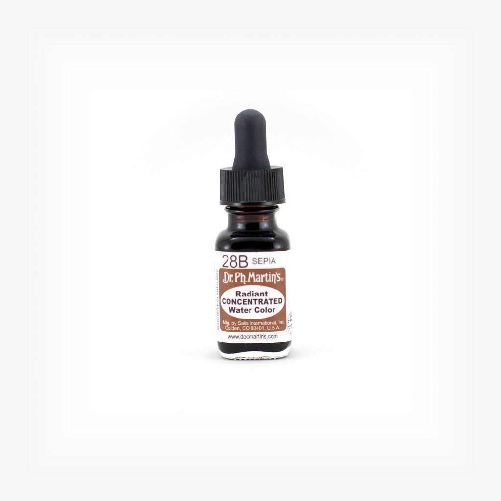 Dr. Ph. Martin's Radiant Concentrated Water Color, 0.5 oz, Sepia (28B)