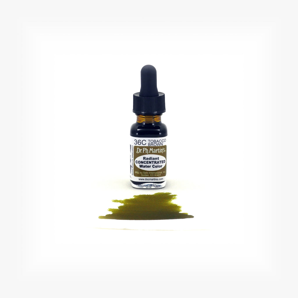 Dr. Ph. Martin's Radiant Concentrated Water Color, 0.5 oz, Tobacco Brown (36C)