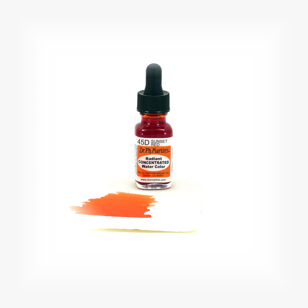 Dr. Ph. Martin's Radiant Concentrated Water Color, 0.5 oz, Sunset Red (45D)