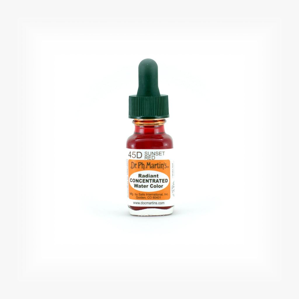 Dr. Ph. Martin's Radiant Concentrated Water Color, 0.5 oz, Sunset Red (45D)