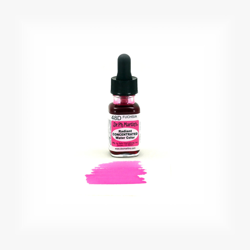 Dr. Ph. Martin's Radiant Concentrated Water Color, 0.5 oz, Fuchsia (48D)