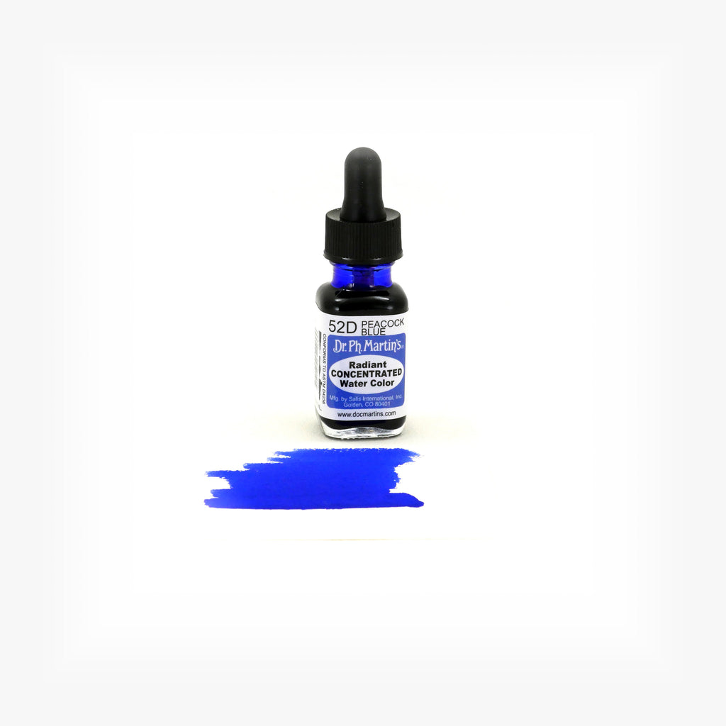 Dr. Ph. Martin's Radiant Concentrated Water Color, 0.5 oz, Peacock Blue (52D)