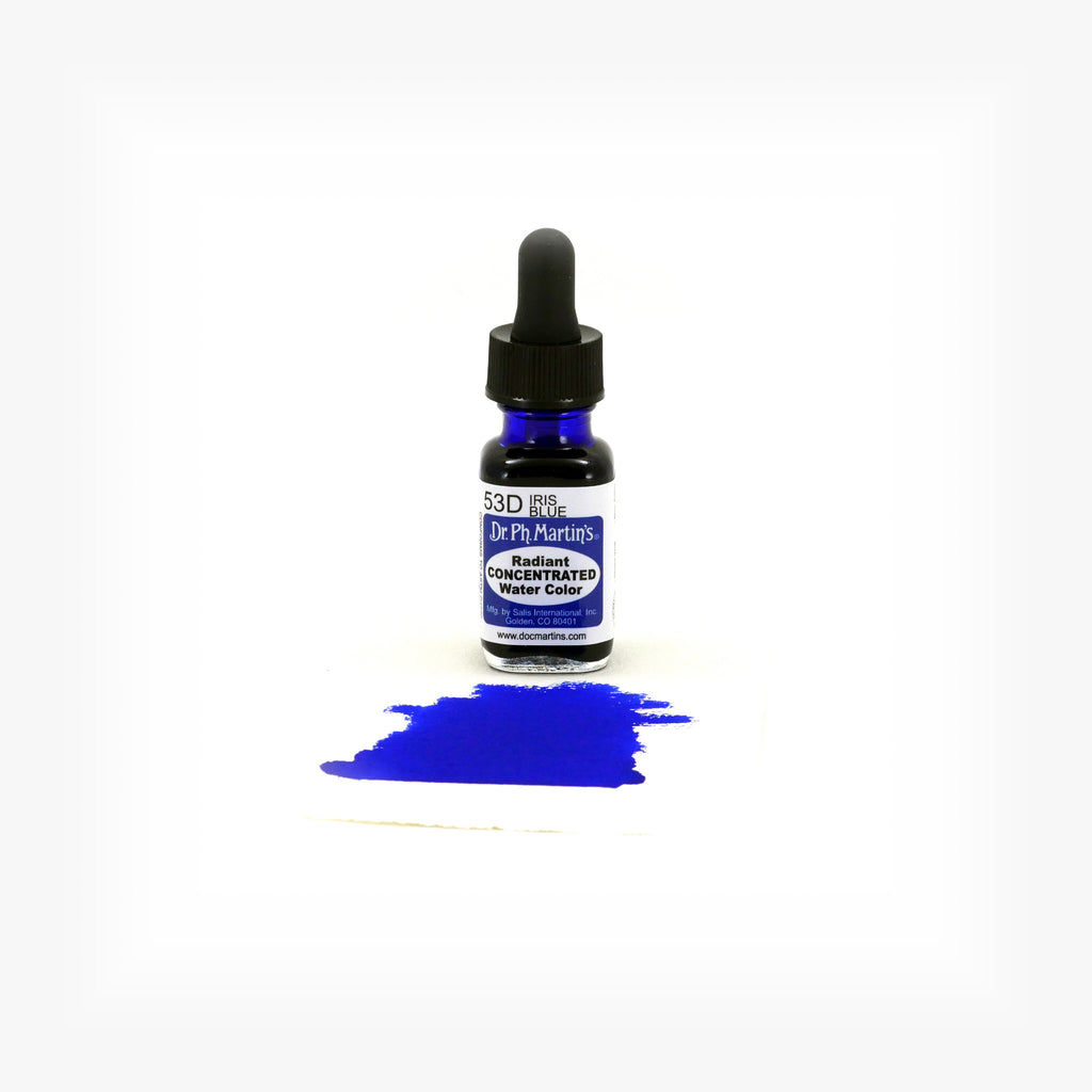 Dr. Ph. Martin's Radiant Concentrated Water Color, 0.5 oz, Iris Blue (53D)