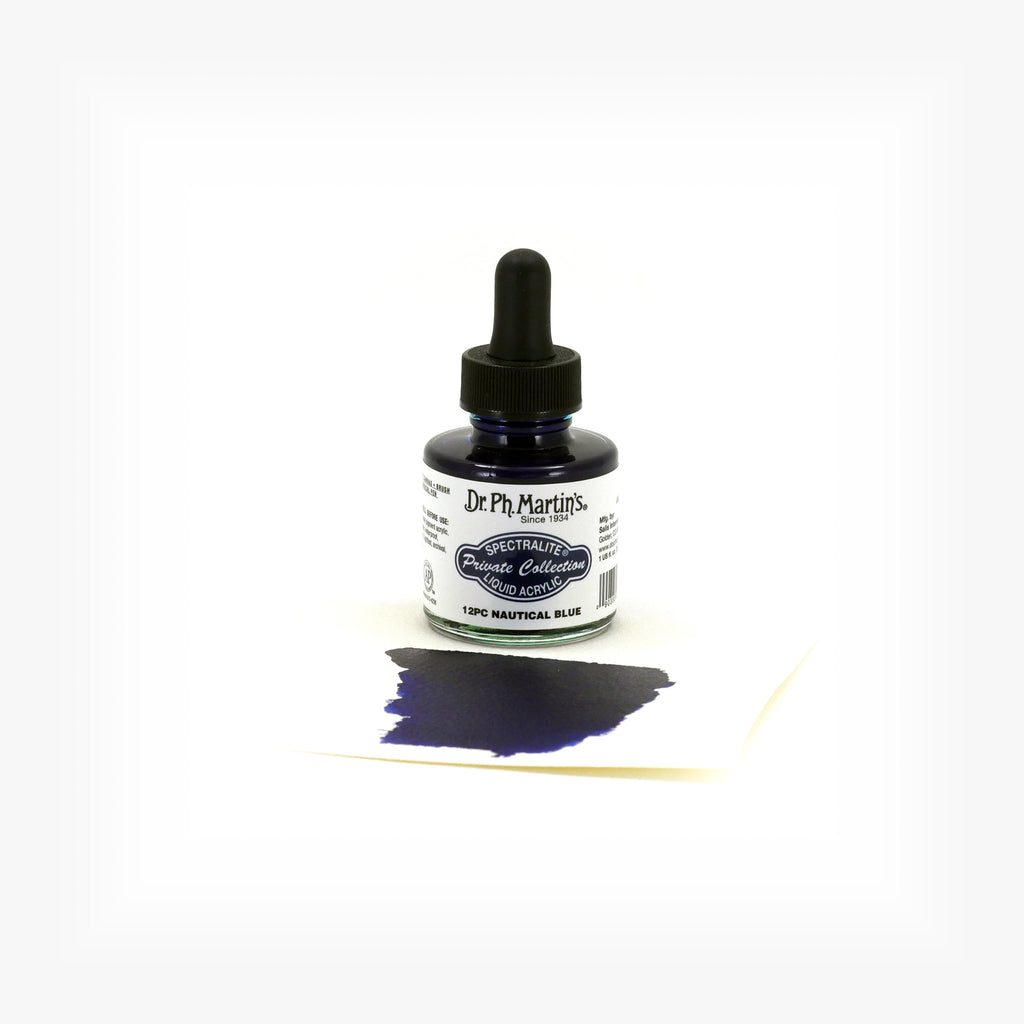 Dr. Ph. Martin's Spectralite Private Collection Liquid Acrylics, 1.0 oz, Nautical Blue (12PC)