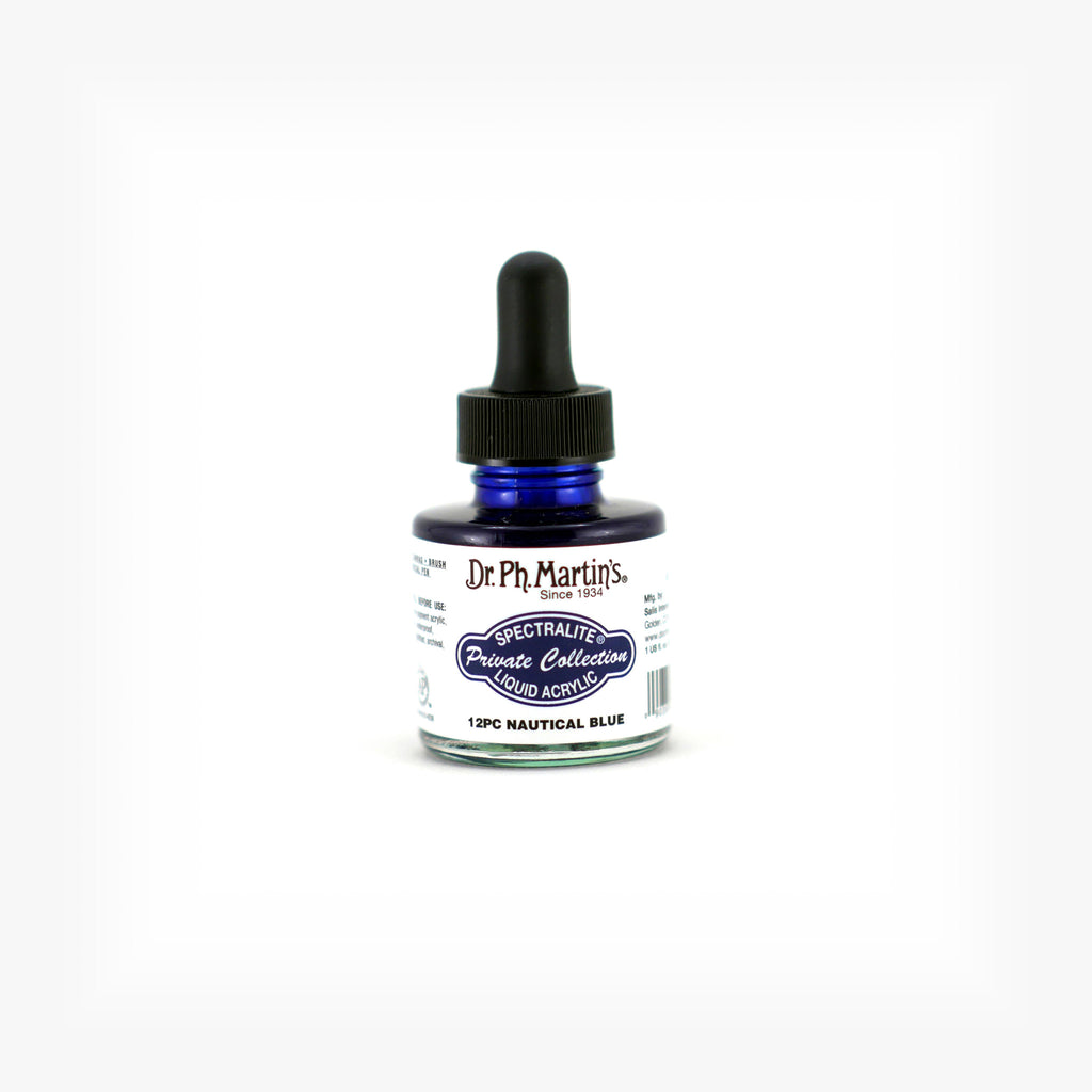 Dr. Ph. Martin's Spectralite Private Collection Liquid Acrylics, 1.0 oz, Nautical Blue (12PC)