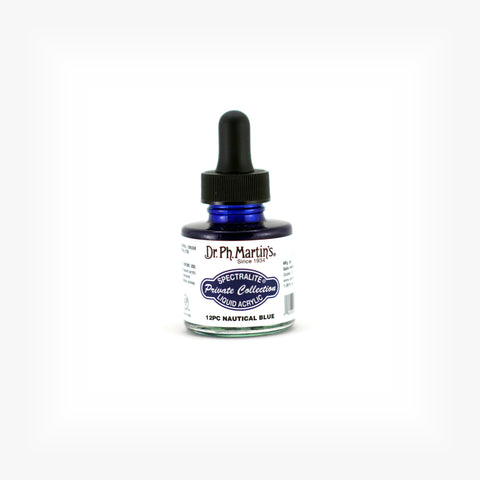 Dr. Ph. Martin's Spectralite Private Collection Liquid Acrylics, 1.0 oz, Nautical Blue (12PC)