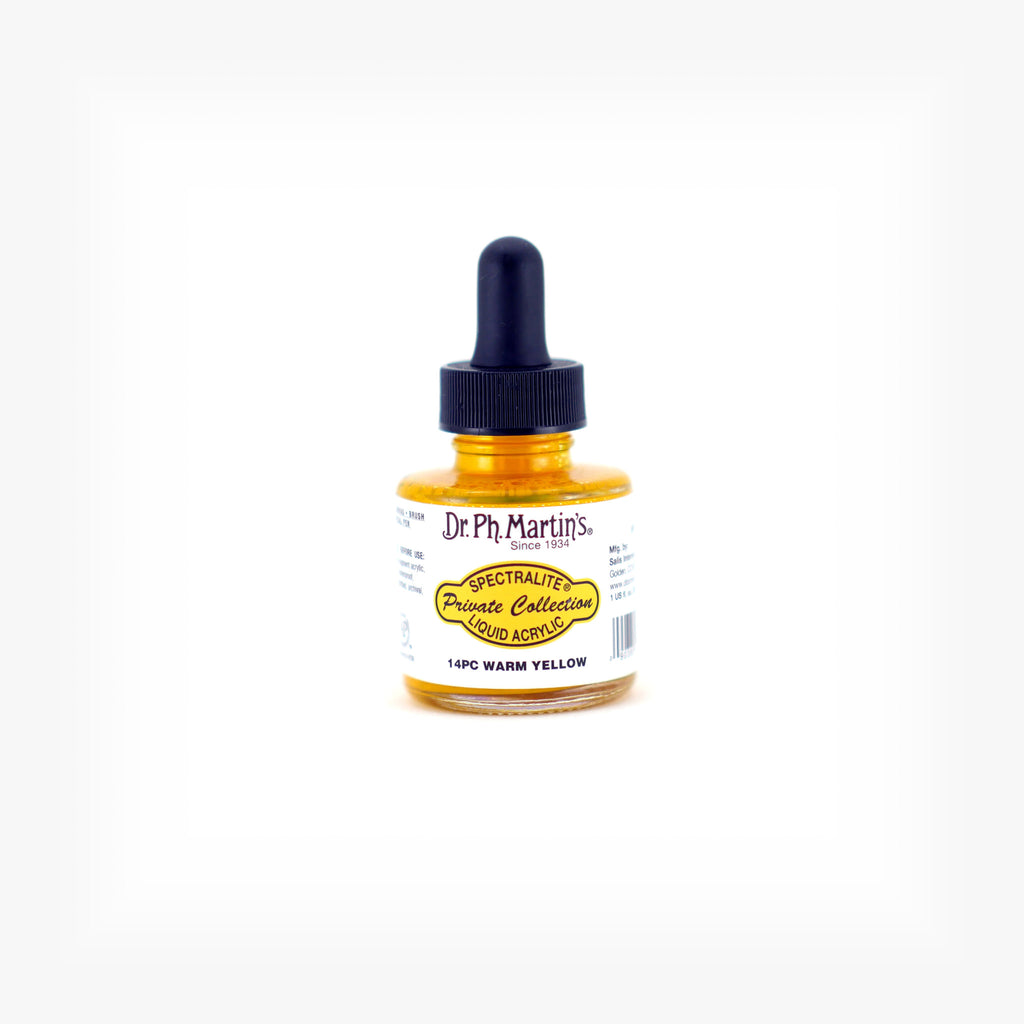 Dr. Ph. Martin's Spectralite Private Collection Liquid Acrylics, 1.0 oz, Warm Yellow (14PC)