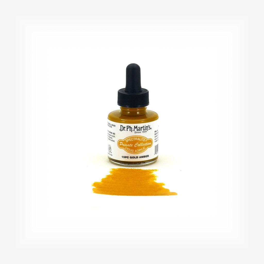 Dr. Ph. Martin's Spectralite Private Collection Liquid Acrylics, 1.0 oz, Gold Amber (15PC)