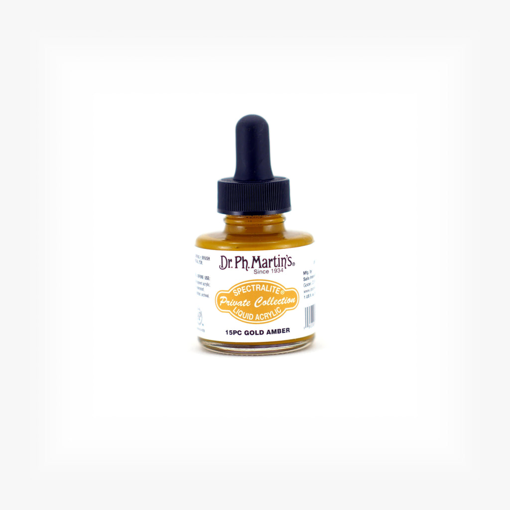 Dr. Ph. Martin's Spectralite Private Collection Liquid Acrylics, 1.0 oz, Gold Amber (15PC)
