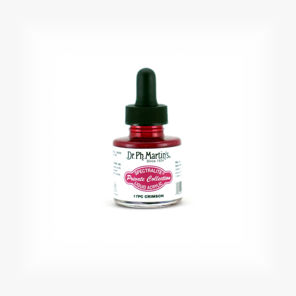 Dr. Ph. Martin's Spectralite Private Collection Liquid Acrylics, 1.0 oz, Crimson (17PC)