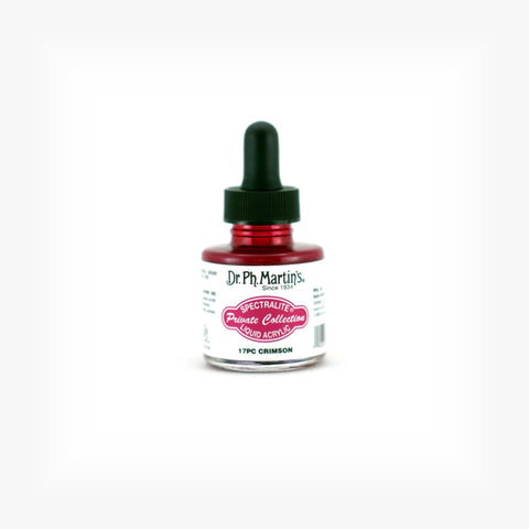 Dr. Ph. Martin's Spectralite Private Collection Liquid Acrylics, 1.0 oz, Crimson (17PC)