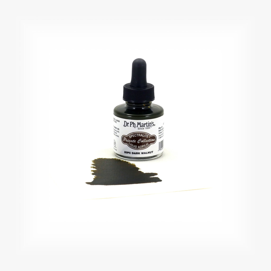 Dr. Ph. Martin's Spectralite Private Collection Liquid Acrylics, 1.0 oz, Dark Walnut (20PC)