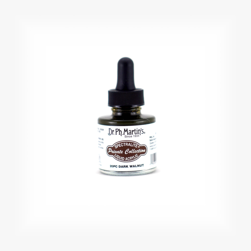 Dr. Ph. Martin's Spectralite Private Collection Liquid Acrylics, 1.0 oz, Dark Walnut (20PC)