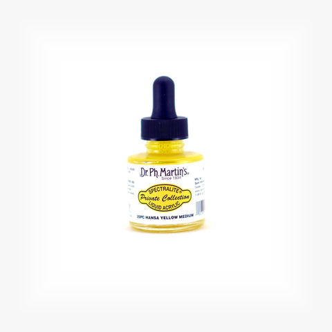 Dr. Ph. Martin's Spectralite Private Collection Liquid Acrylics, 1.0 oz, Hansa Yellow Medium (25PC)