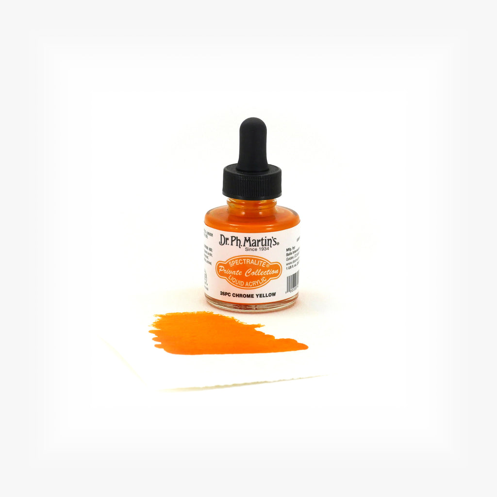 Dr. Ph. Martin's Spectralite Private Collection Liquid Acrylics, 1.0 oz, Chrome Yellow (26PC)