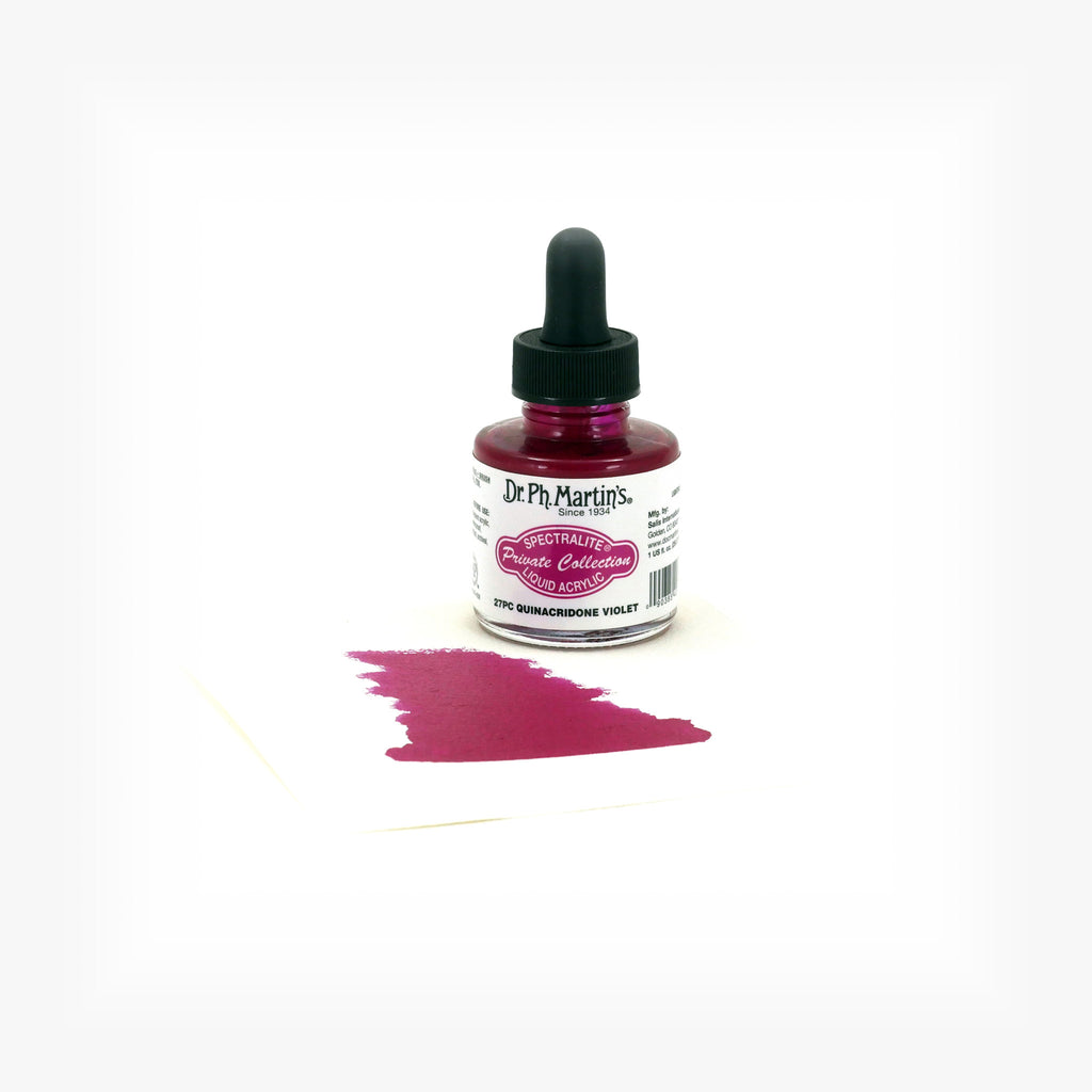 Dr. Ph. Martin's Spectralite Private Collection Liquid Acrylics, 1.0 oz, Quinacridone Violet (27PC)