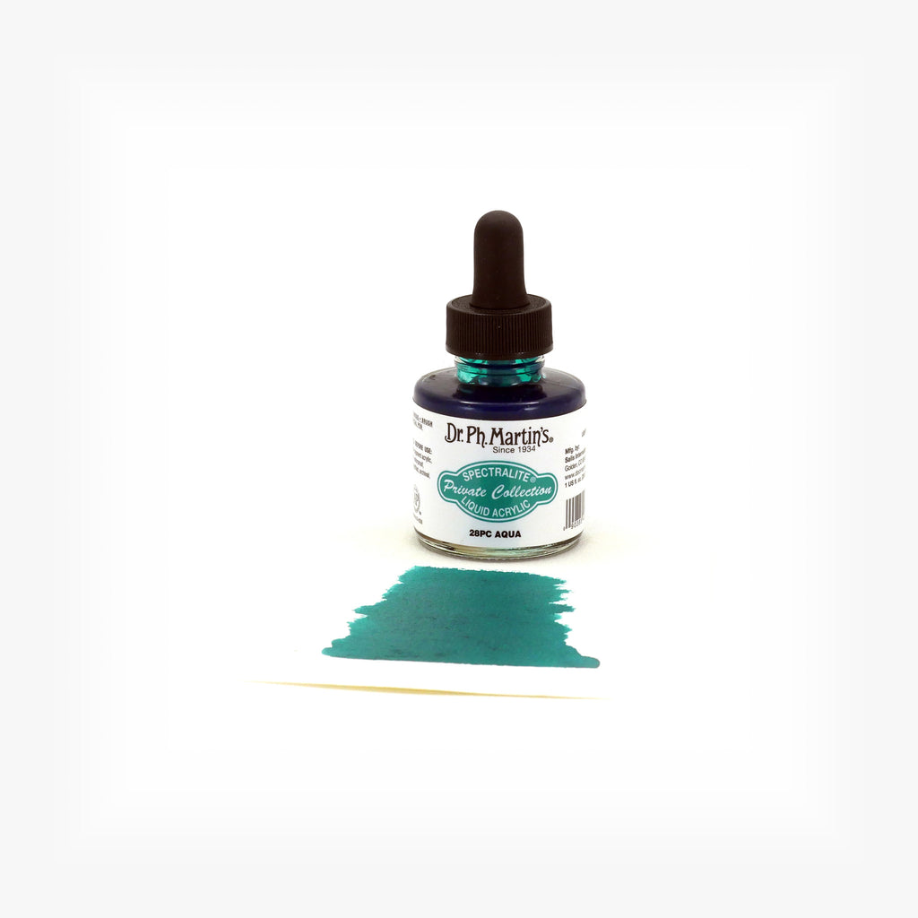 Dr. Ph. Martin's Spectralite Private Collection Liquid Acrylics, 1.0 oz, Aqua (28PC)
