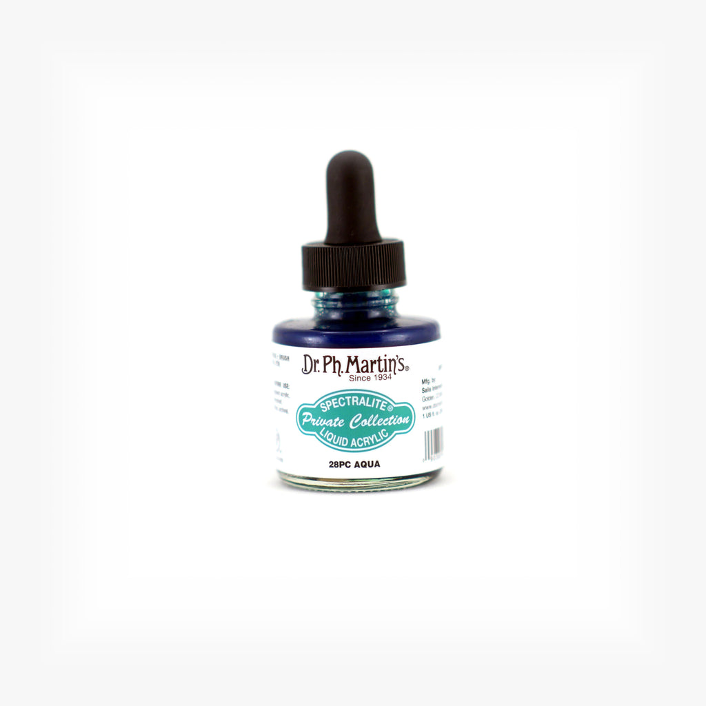 Dr. Ph. Martin's Spectralite Private Collection Liquid Acrylics, 1.0 oz, Aqua (28PC)