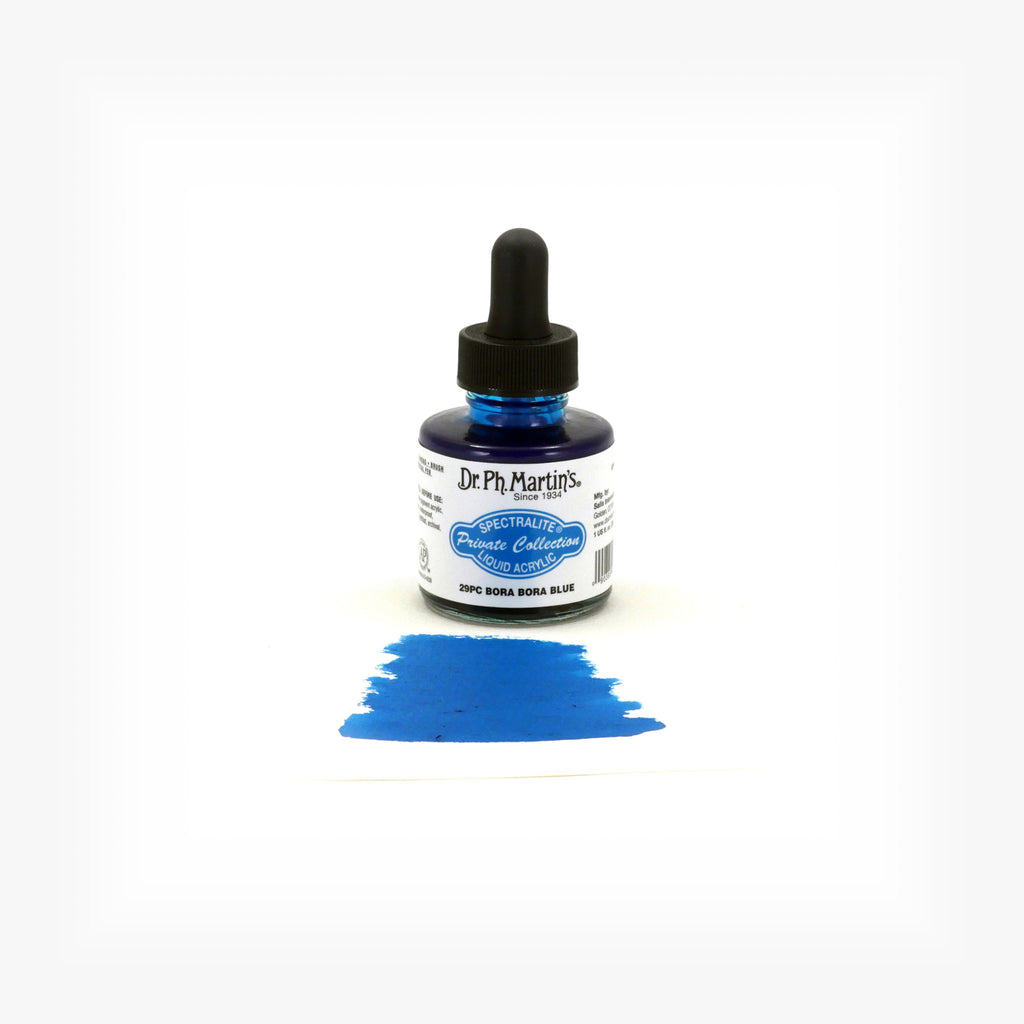 Dr. Ph. Martin's Spectralite Private Collection Liquid Acrylics, 1.0 oz, Bora Bora Blue (29PC)