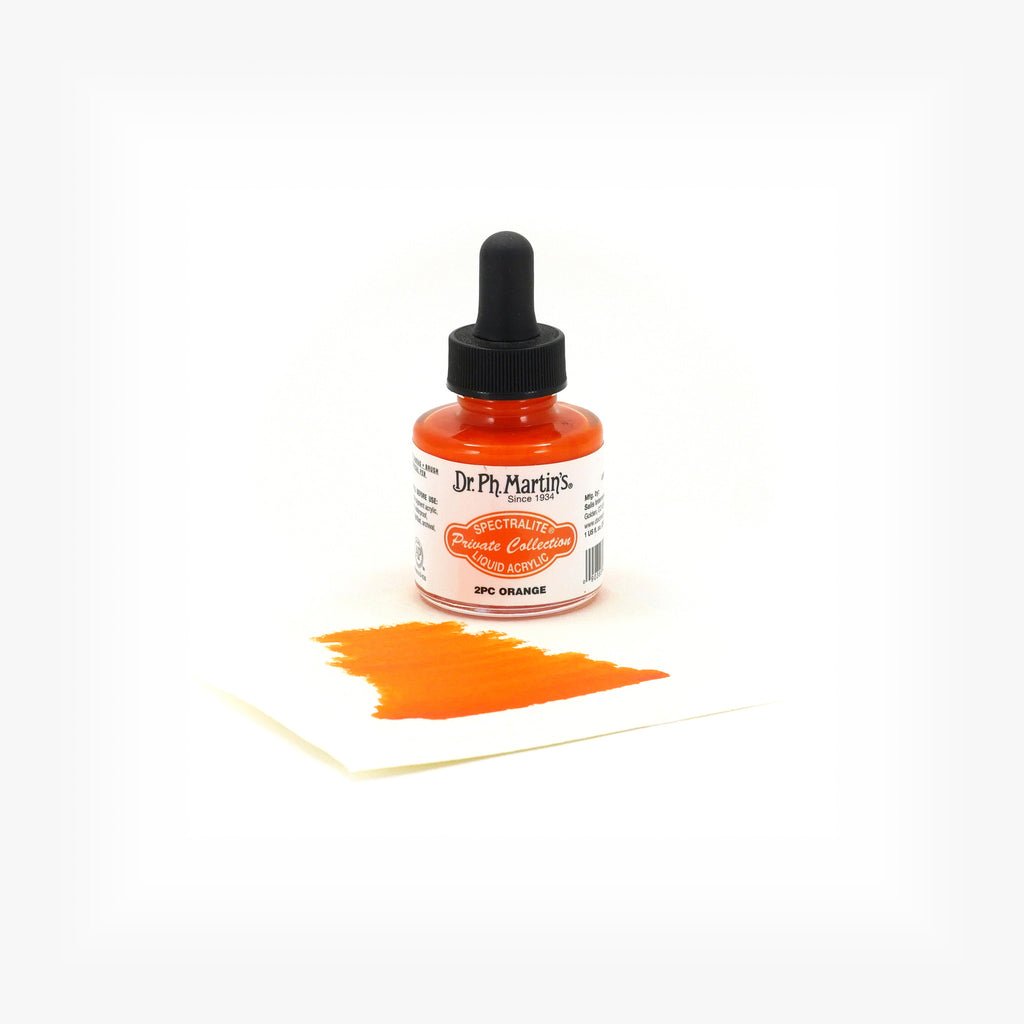 Dr. Ph. Martin's Spectralite Private Collection Liquid Acrylics, 1.0 oz, Orange (2PC)