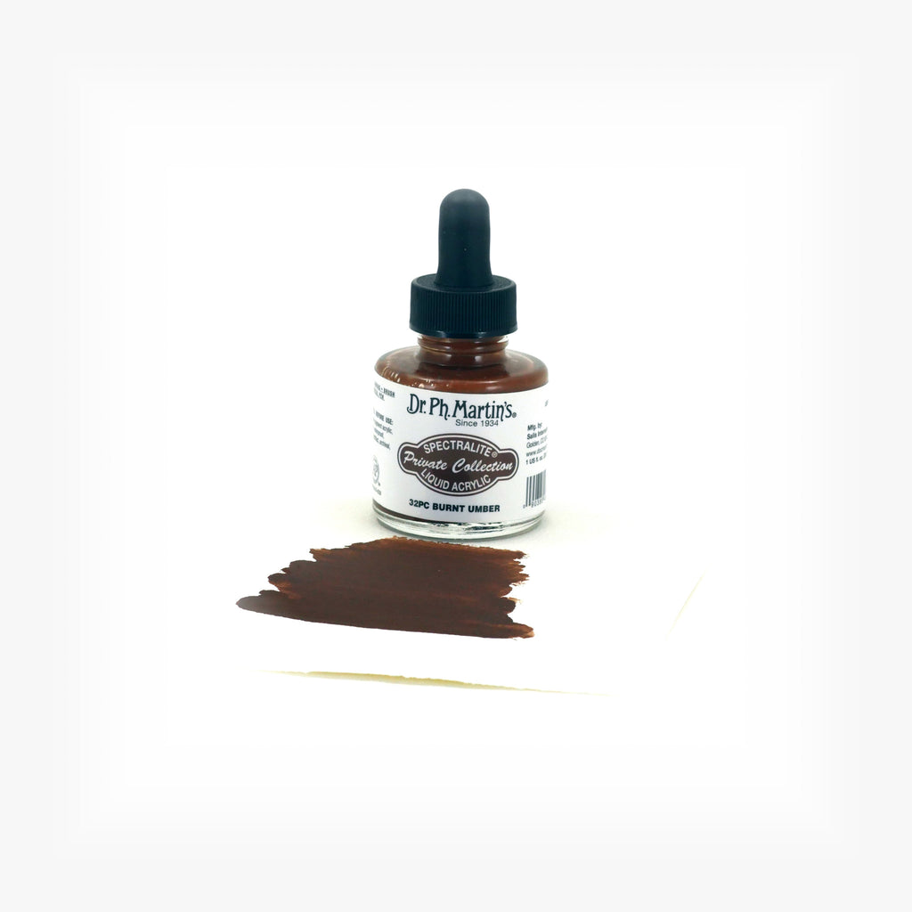Dr. Ph. Martin's Spectralite Private Collection Liquid Acrylics, 1.0 oz, Burnt Umber (32PC)
