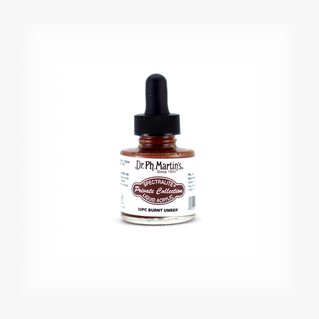 Dr. Ph. Martin's Spectralite Private Collection Liquid Acrylics, 1.0 oz, Burnt Umber (32PC)