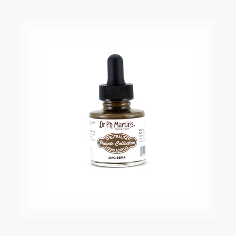 Dr. Ph. Martin's Spectralite Private Collection Liquid Acrylics, 1.0 oz, Sepia (33PC)