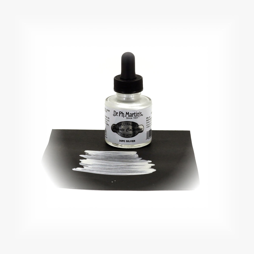 Dr. Ph. Martin's Spectralite Private Collection Liquid Acrylics, 1.0 oz, Silver (35PC)