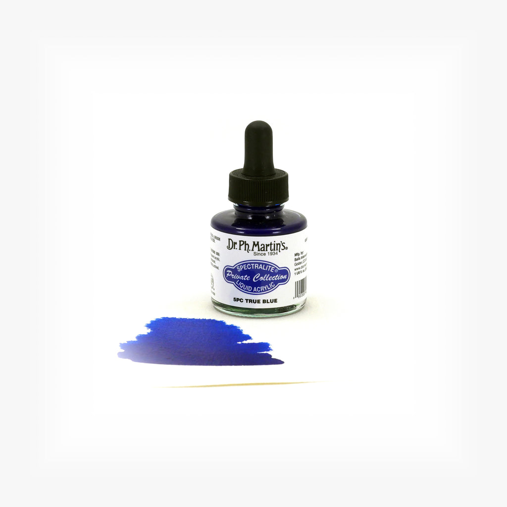 Dr. Ph. Martin's Spectralite Private Collection Liquid Acrylics, 1.0 oz, True Blue (5PC)