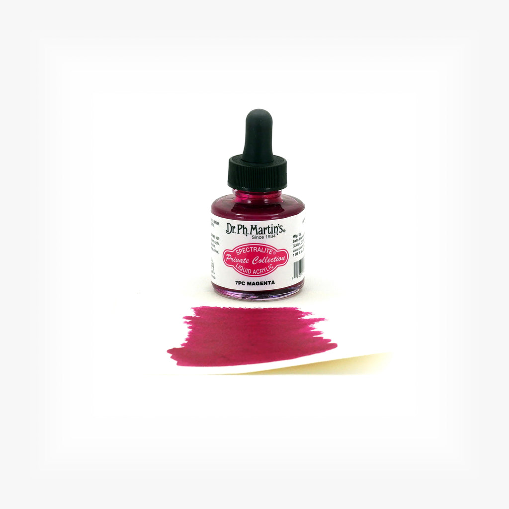 Dr. Ph. Martin's Spectralite Private Collection Liquid Acrylics, 1.0 oz, Magenta (7PC)