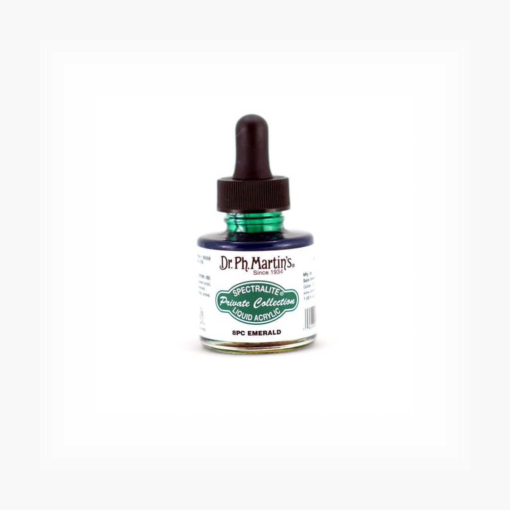 Dr. Ph. Martin's Spectralite Private Collection Liquid Acrylics, 1.0 oz, Emerald (8PC)